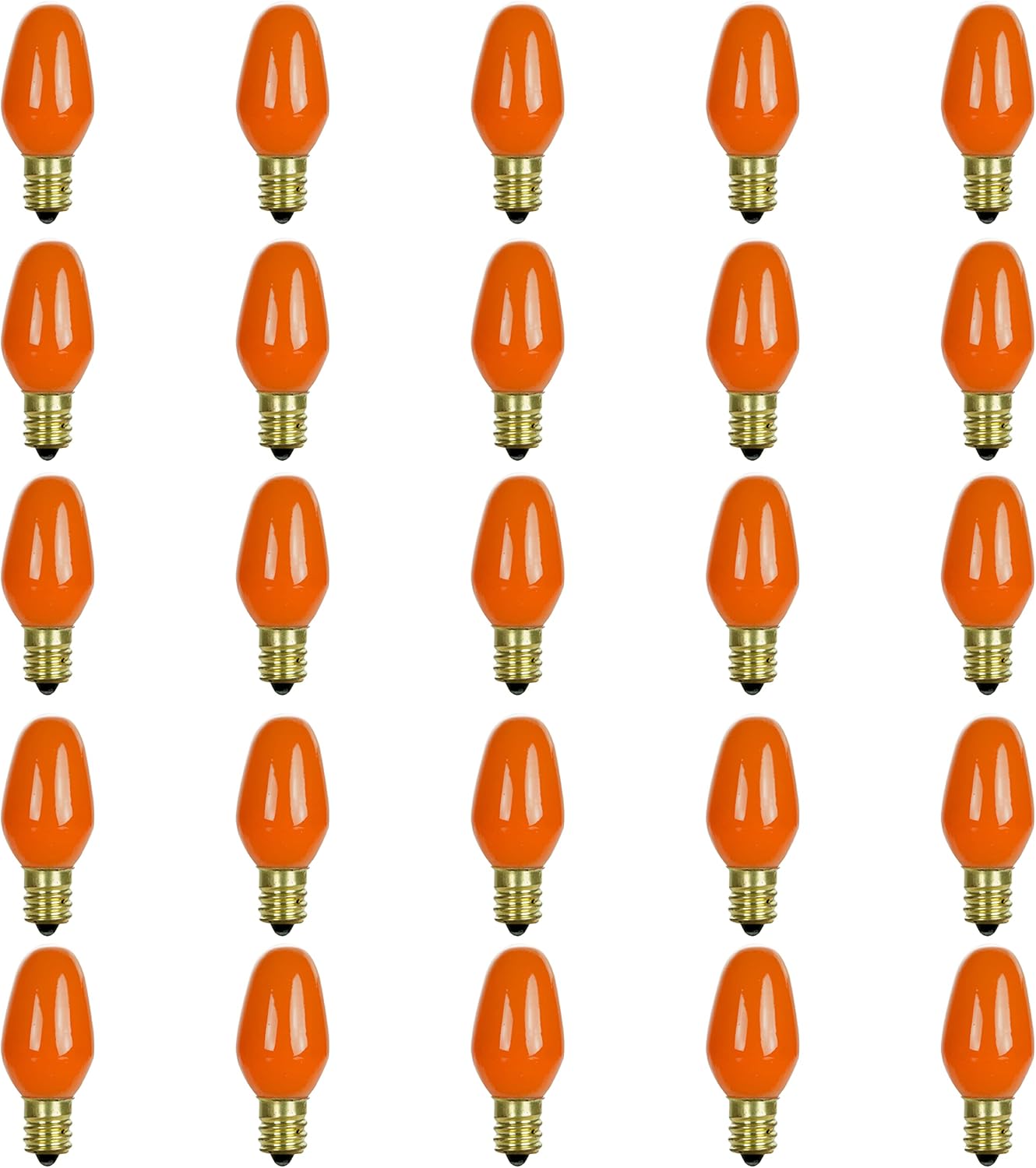 Amаzіng 🔥 Sunlite 01270 7C7 Incandescent Bulb, 7 Watt, Candelabra E12 Base, C7 Small Night Light, Colored Bulb, Orange, 25 Count