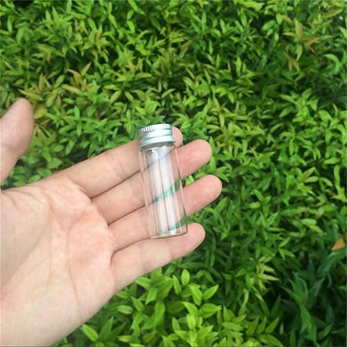 Miniatura 51 de 100 unidades 0.5 fl oz botellas de vidrio con tapa de metal vacío pequeña botella de deseos frascos de vidrio (100, 0.5 fl oz)