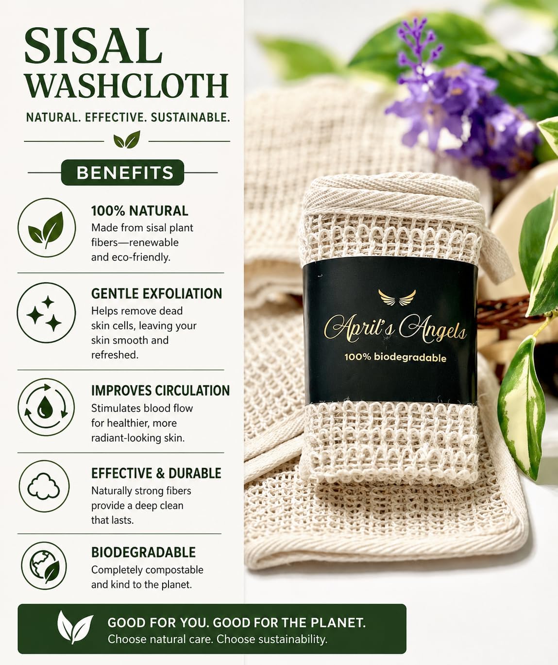 Paño de sisal orgánico 100 % biodegradable, exfoliante natural para una piel más suave, anticelulitis, estimula la circulación y la energía (3 unidades)