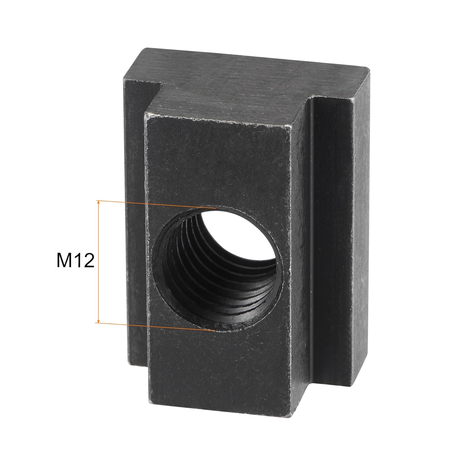 uxcell M12 Thread T Slot Nuts, Alloy Steel Black Oxide Finish Grade 8.8 Tapped Through Slot T-Nuts Furniture 10Pcs