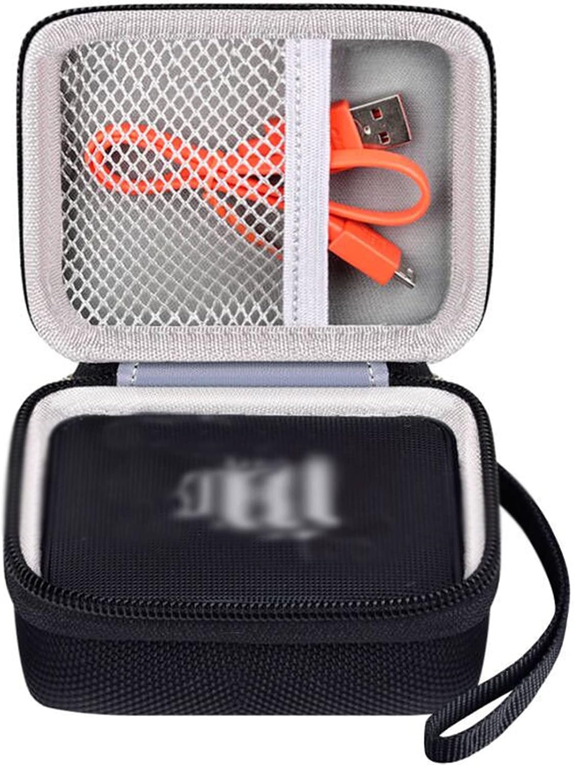 Case Compatible for JBL GO 2/ for JBL GO Portable Bluetooth Waterproof Speaker, Travel Storage Bag Holder Fits for USB Cable and Charger. (Speaker and Accessories not Includes)-Black