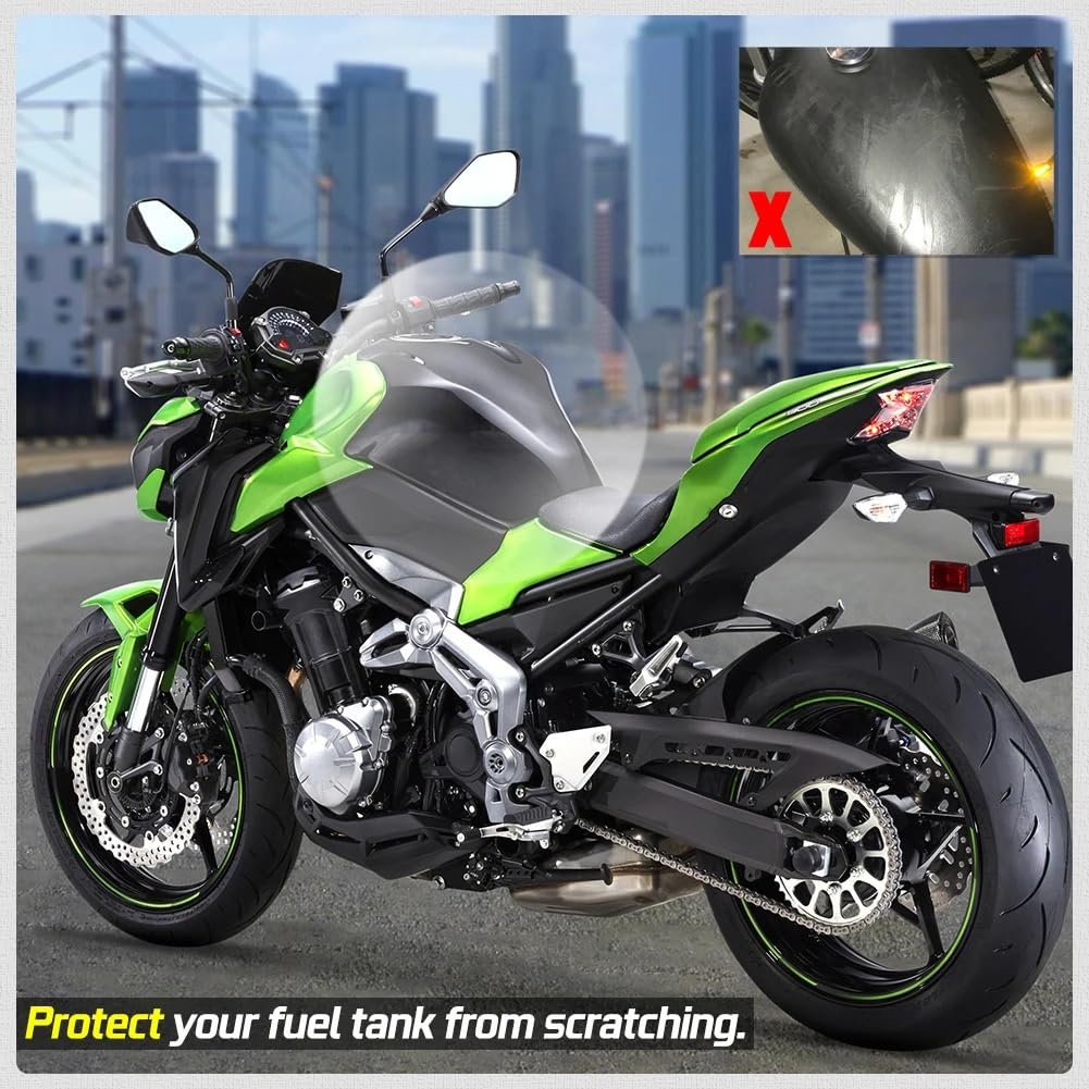 Płyta ochronna zbiornika Pasuje do Z900 2017-2024 2019 osłona zbiornika gazu Protector akcesoria z tworzywa ABS motocykl zbiornik paliwa Fairing(Glossy black)