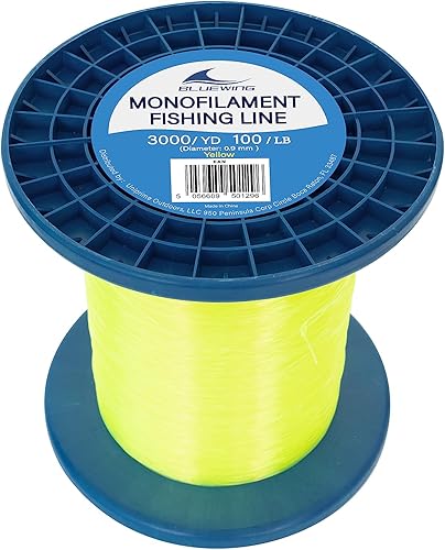 Miniatura 22 de BLUEWING Sedal de pesca monofilamento 6,8,10,12,15,20,25,30,40,50,60,80,100,130,250,300,400 libras, 50,100,500,1000,3000 yardas, hilo de pescar mono