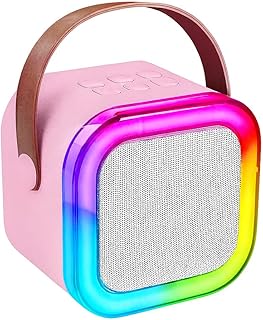 Caixa de som portátil bluetooth com karaokê 2 microfones sem fio l