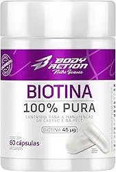 Biotina 100% Pura 60 Cápsulas Bodyaction
