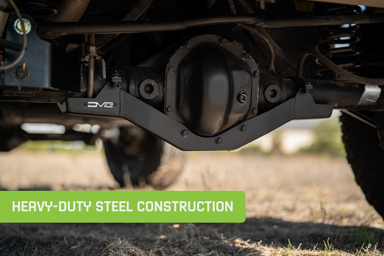 DV8 Offroad Rear Differential Skid Plate for 2007-2018 Jeep Wrangler JK w/Dana 44 Rear Axle | Pinion Skid Prevents Oil Leaks & Getting Hung Up on Rocks | Rigid Design | Steel | Powder Coated Finish