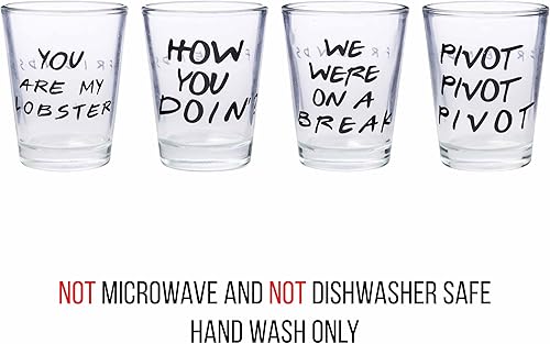 Miniatura 2 de Silver Buffalo Friends Iconic Quotes Only Paquete de 4 mini gafas, 1.5 onzas