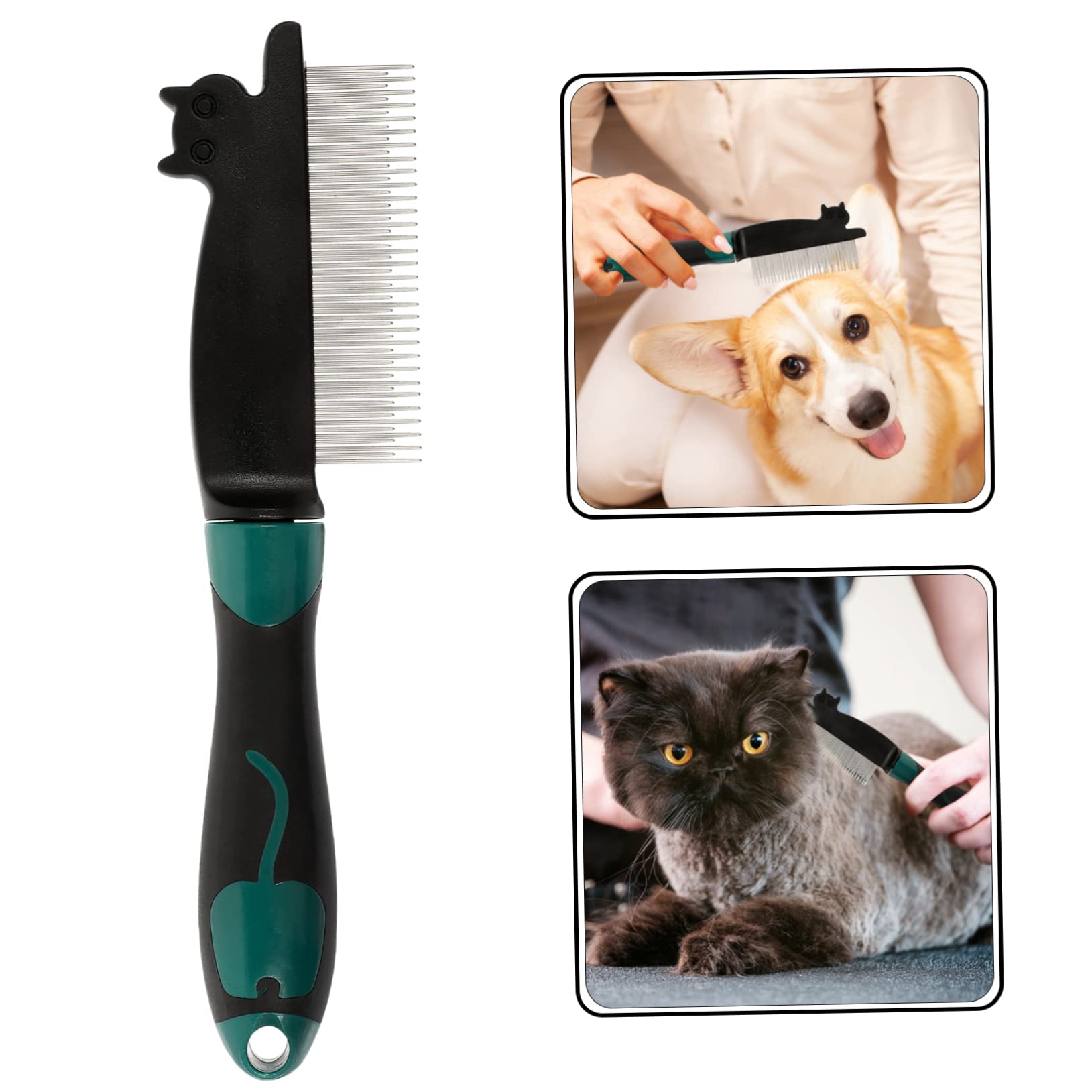 BESPORTBLE Portable Pet Hair Comb Deshedding Brush for Pugs Dog Grooming Comb Rounded Needles Wear-resistant Small Size