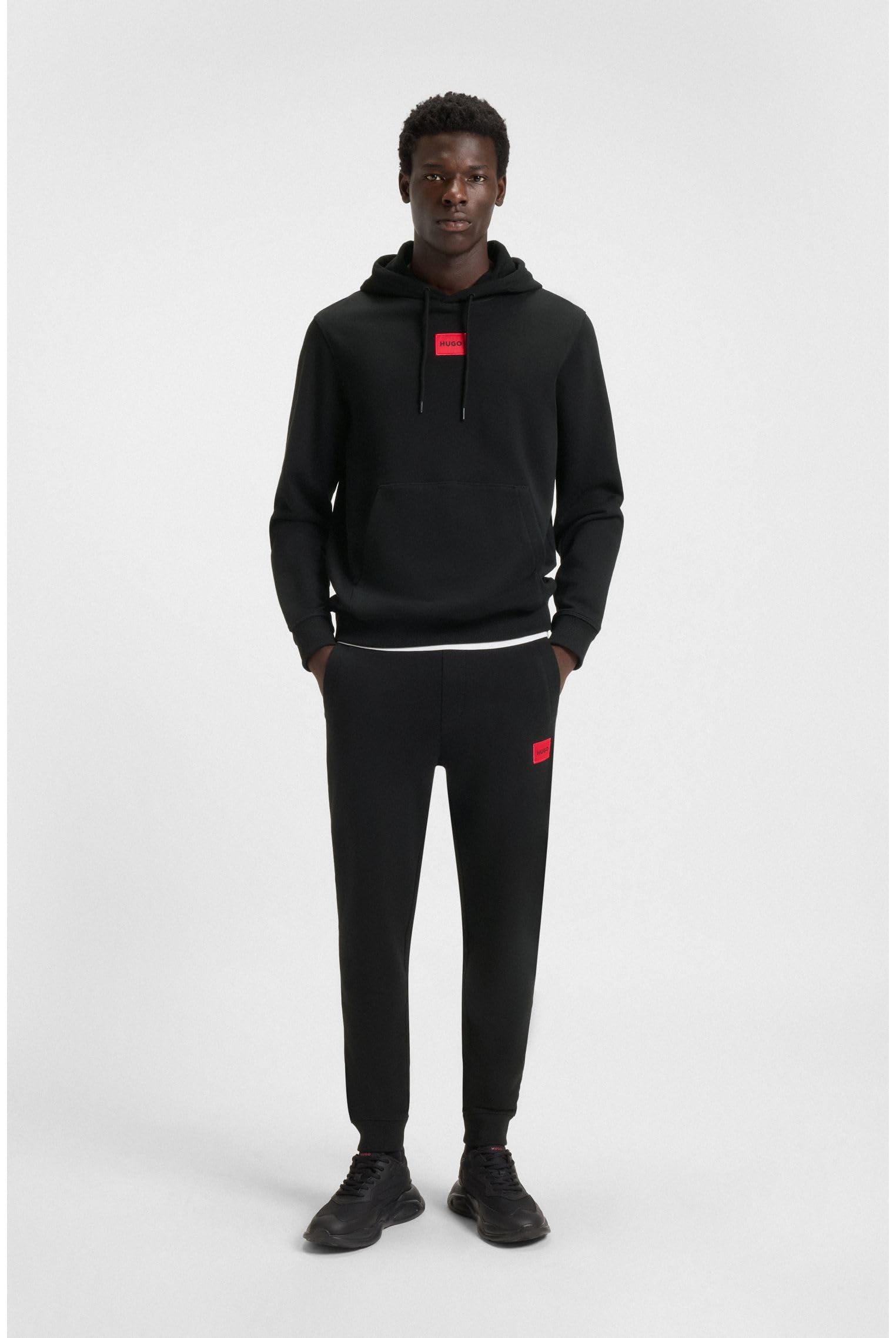 HUGO Regular Fit Square Logo Jersey Drawstring Joggers - Pantalones Deportivos Hombre