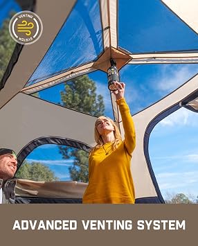FanttikOutdoor 4/6/8/10 Person Instant Tent for Camping Setup in 60s | Camping Tent with Rainfly & Windproof, Portable Instant Cabin Tent with Carry Bag for Family Camping & Hiking