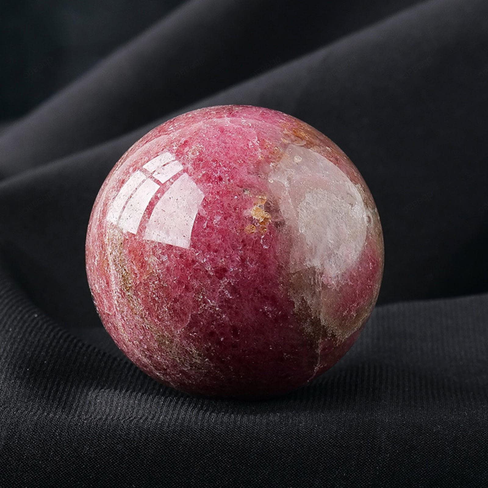 Ylquxeuv One Color Fluorite Rough Stone Crystal Ball Rainbow For Decoration Or Magic,Rose Stone-5Cm