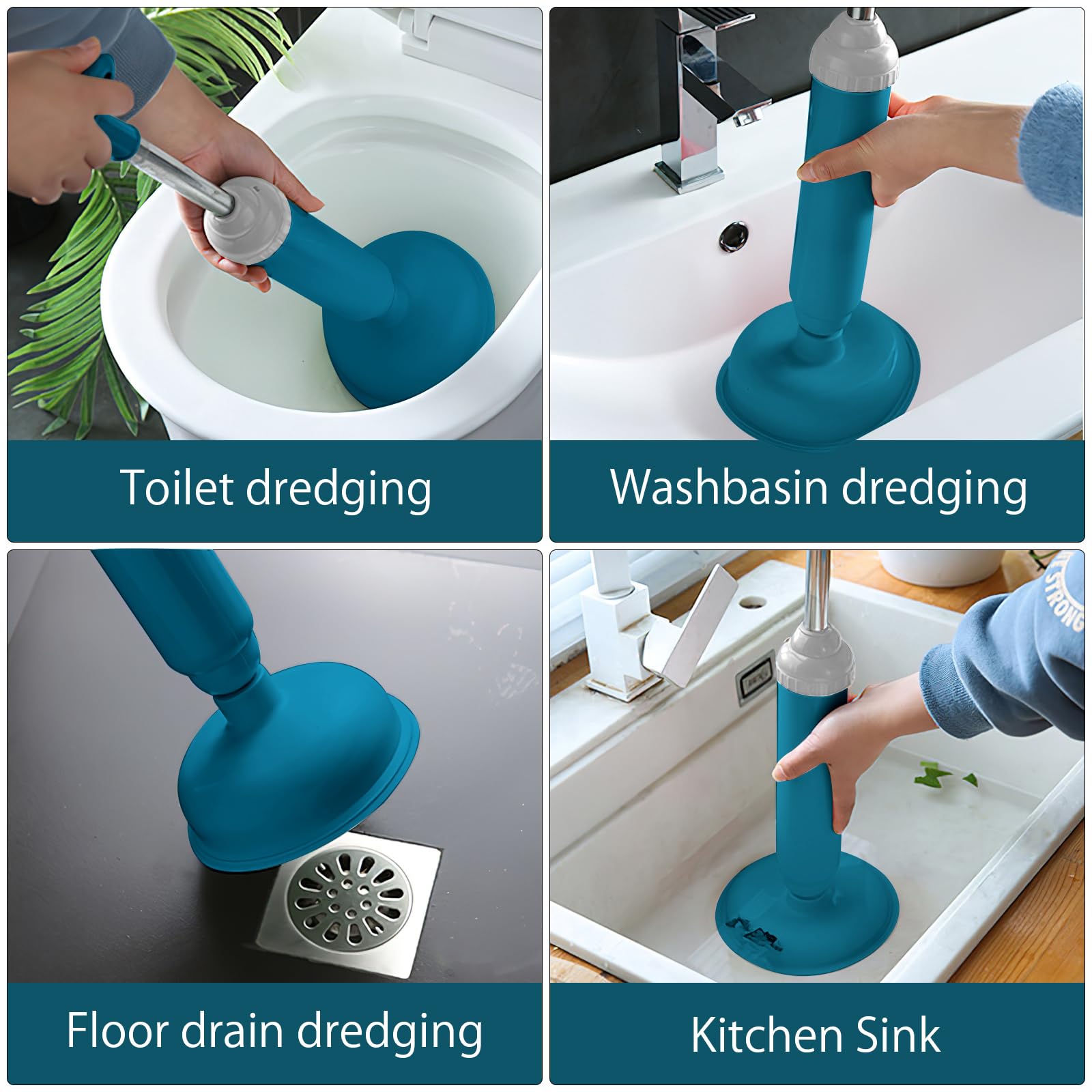 Drague de Toilette Drain Buster Toilettes Plongeur d'air éVier DéBoucheur Forte Performance D'Aspiration pour Outils de DéBlocage de Toilettes