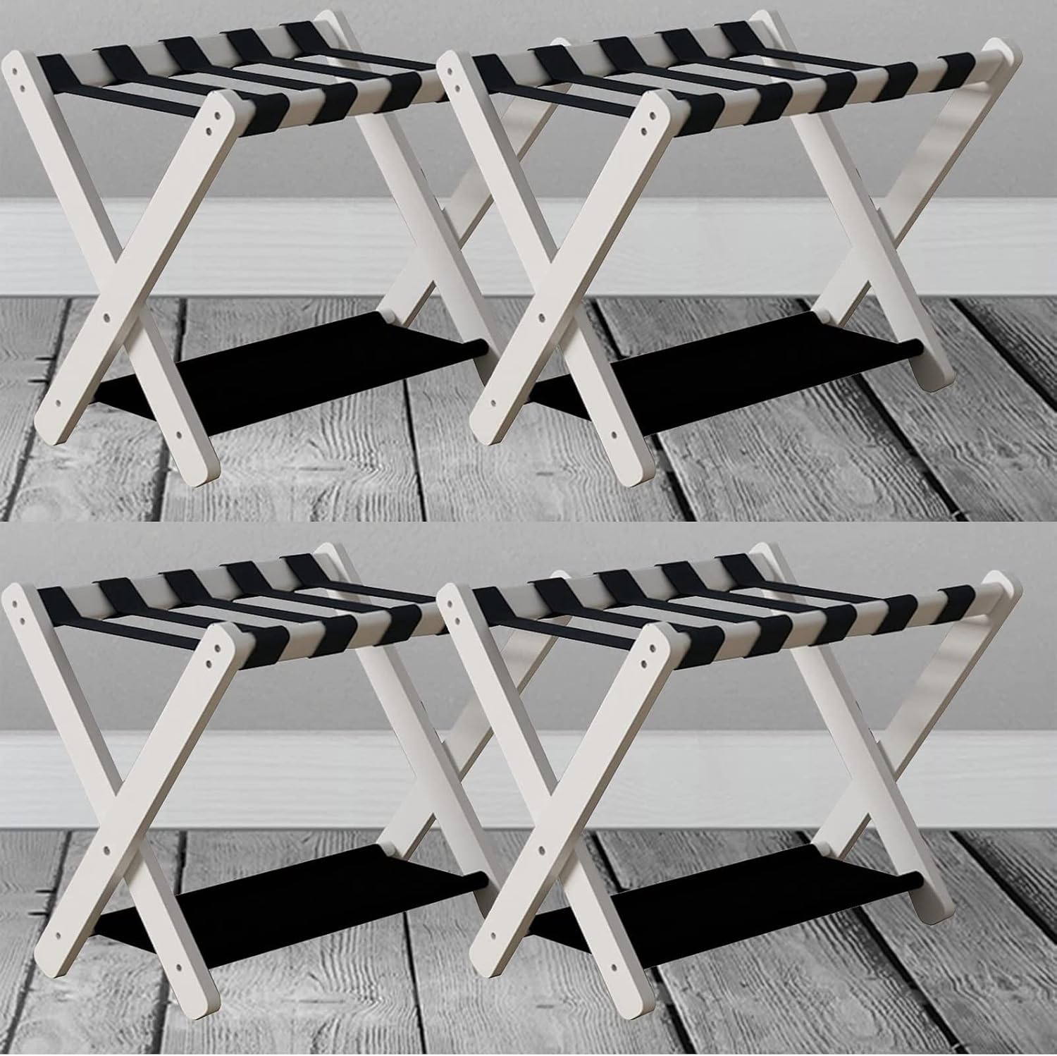 Luggage Rack for Guest Room - Multi-Functional Suitcase Stand and Shoe Storage Rack, 700x430x500MM, Set of 4