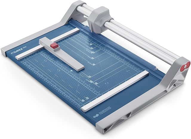 Dahle 550 Paper Trimmer 2020 Model (Cutting Performance up to 20 sheets/DIN A4, Self-Sharpening, Automatic-Clamp) Blue