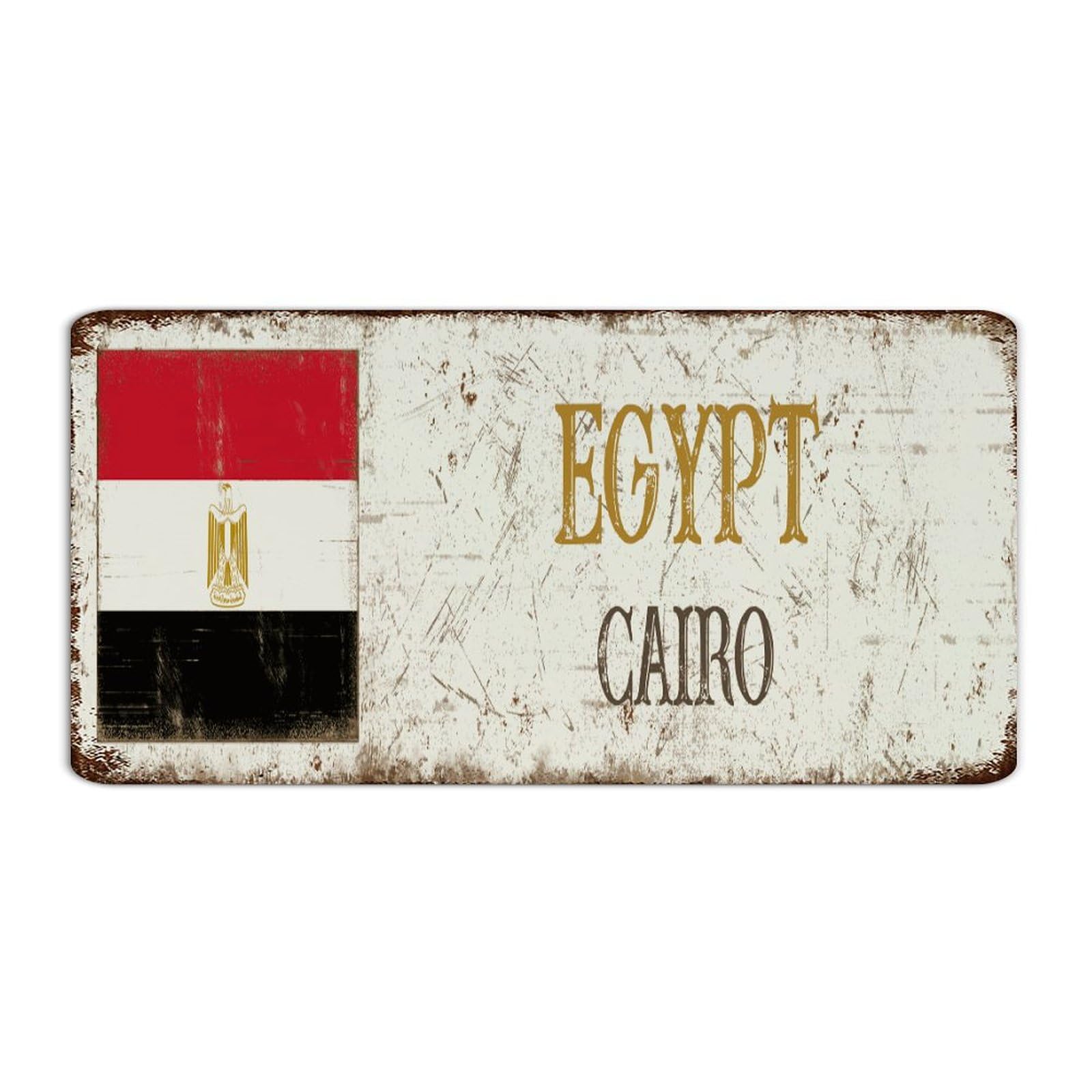 Egypt-Cairo 6x12 Inch Metal Sign Vintage Gate Backyard Men Home Decor Metal Plaque National Country Souvenir Road Garage Signs for Bathroom