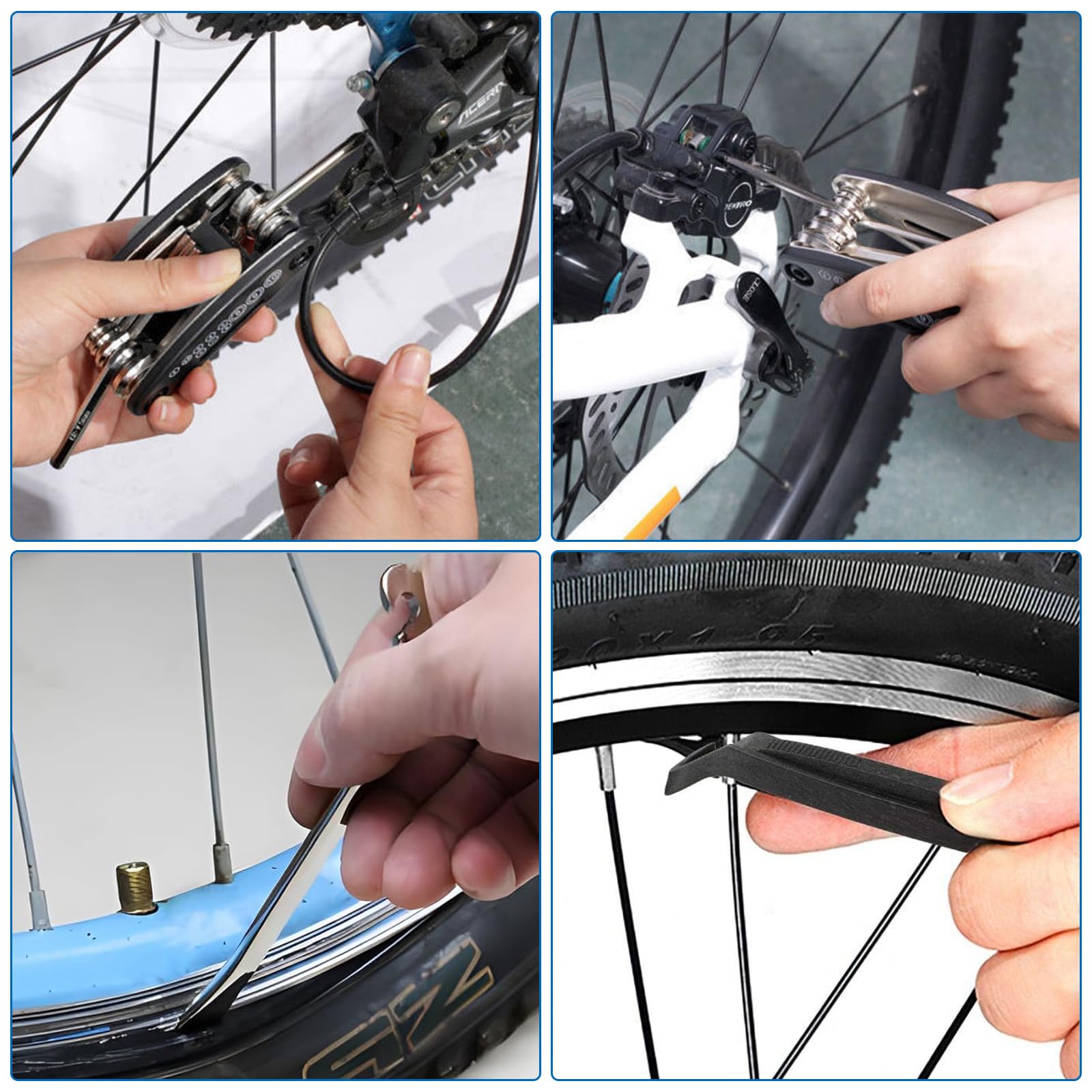 Leviers Pneu Patches Kit Réparation Vélo 16 En Mini Pompe 120