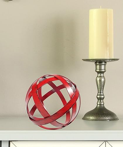 Miniatura 2 de Esfera decorativa, esfera de banda de metal, detalles de decoración del hogar, decoraciones de mesa para sala de estar (dorado)