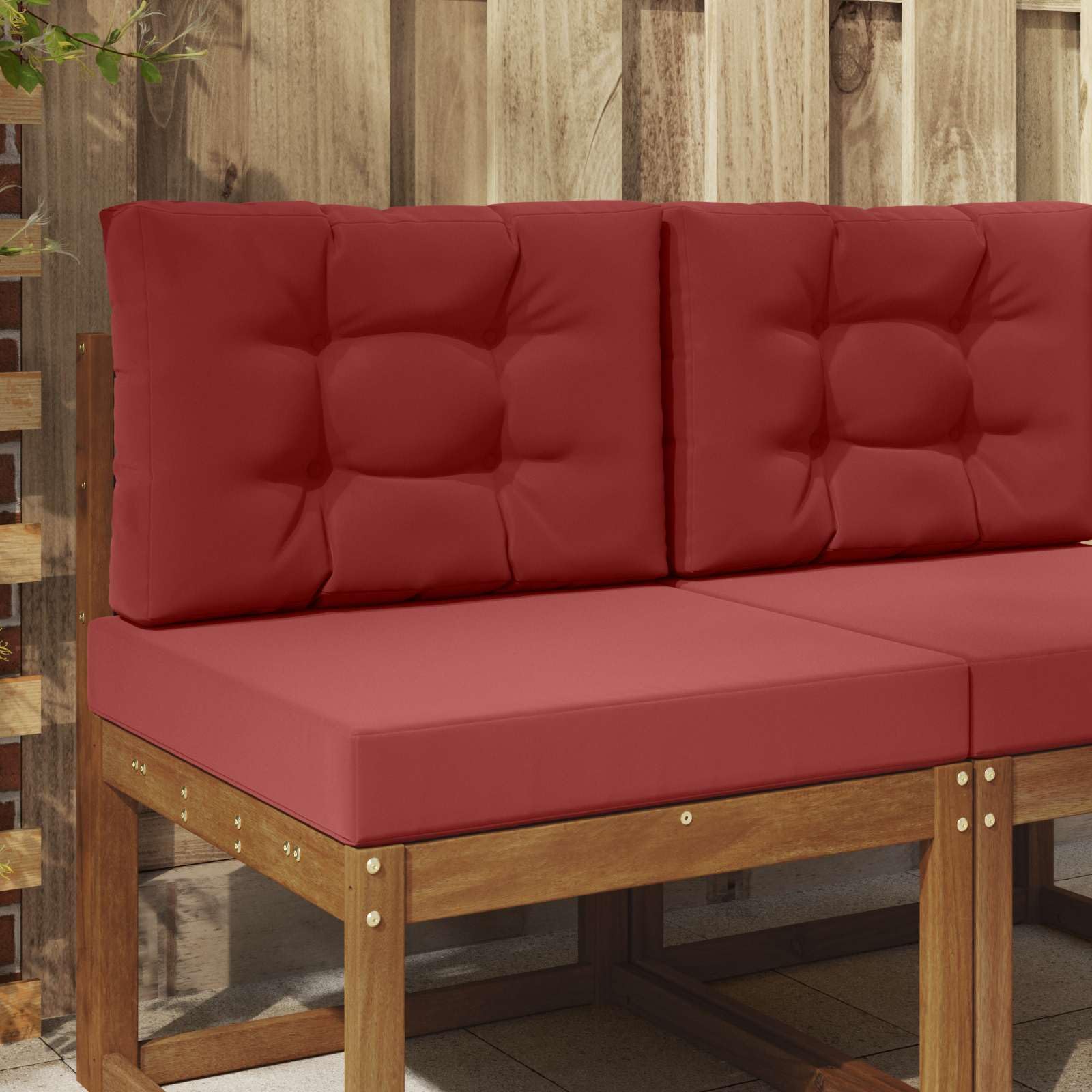 Coussin de canapé d'extérieur en polyester bordeaux haute densité et durable