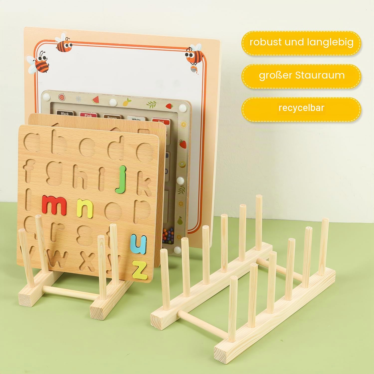 2 Stück Holz Puzzle Präsentationsständer, Puzzle Display Ständer Puzzle Halter Holz Puzzle Regal Puzzle Aufbewahrungsregal Puzzle Rack Organizer für