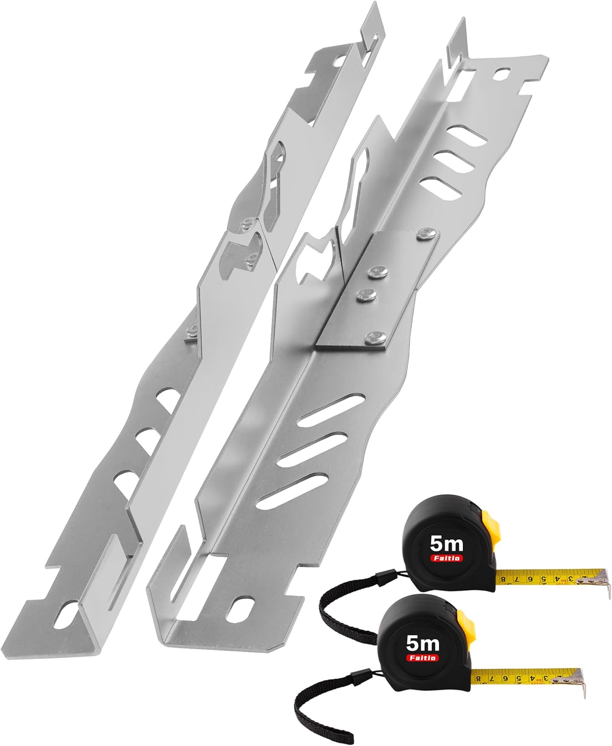 Upgraded Wheel Alignment Tool Kit, Toe Alignment Tool Plates with Extension Arms, Heavy Duty Front End Alignment Tool for Cars, Fast Precise DIY Toe Alignment at Home, Fits Low-Profile Vehicles, Black