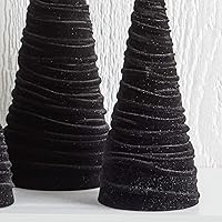 Vista 5 de Your Heart's Content Juego de 3 árboles de terciopelo negro, decoración de mantel hecho a mano, mesa de árbol de Navidad, centro de mesa