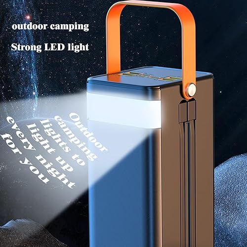 Miniatura 6 de Banco de energía de 100000mAh, cargador portátil de carga rápida de 150 W, con luz LED, con cables incorporados, 4 salidas y 3 entradas, fuente de