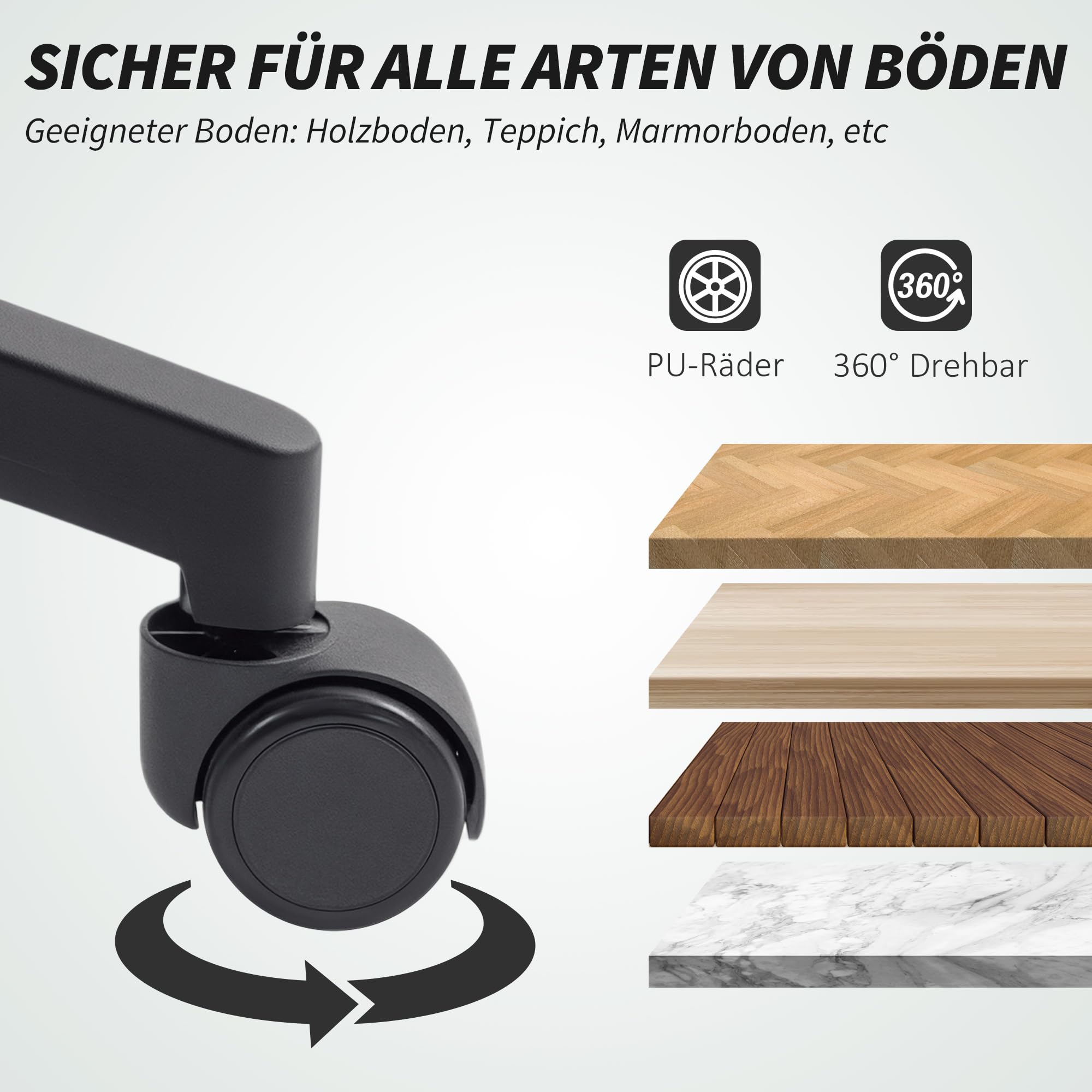 HOMCOM Bürostuhl Ergonomischer Schreibtischstuhl mit Armlehne Schwarz | Höhenverstellbar, Lendenwirbelstütze, Drehstuhl mit Wippfunktion, Computerstuhl mit Netzbespannung