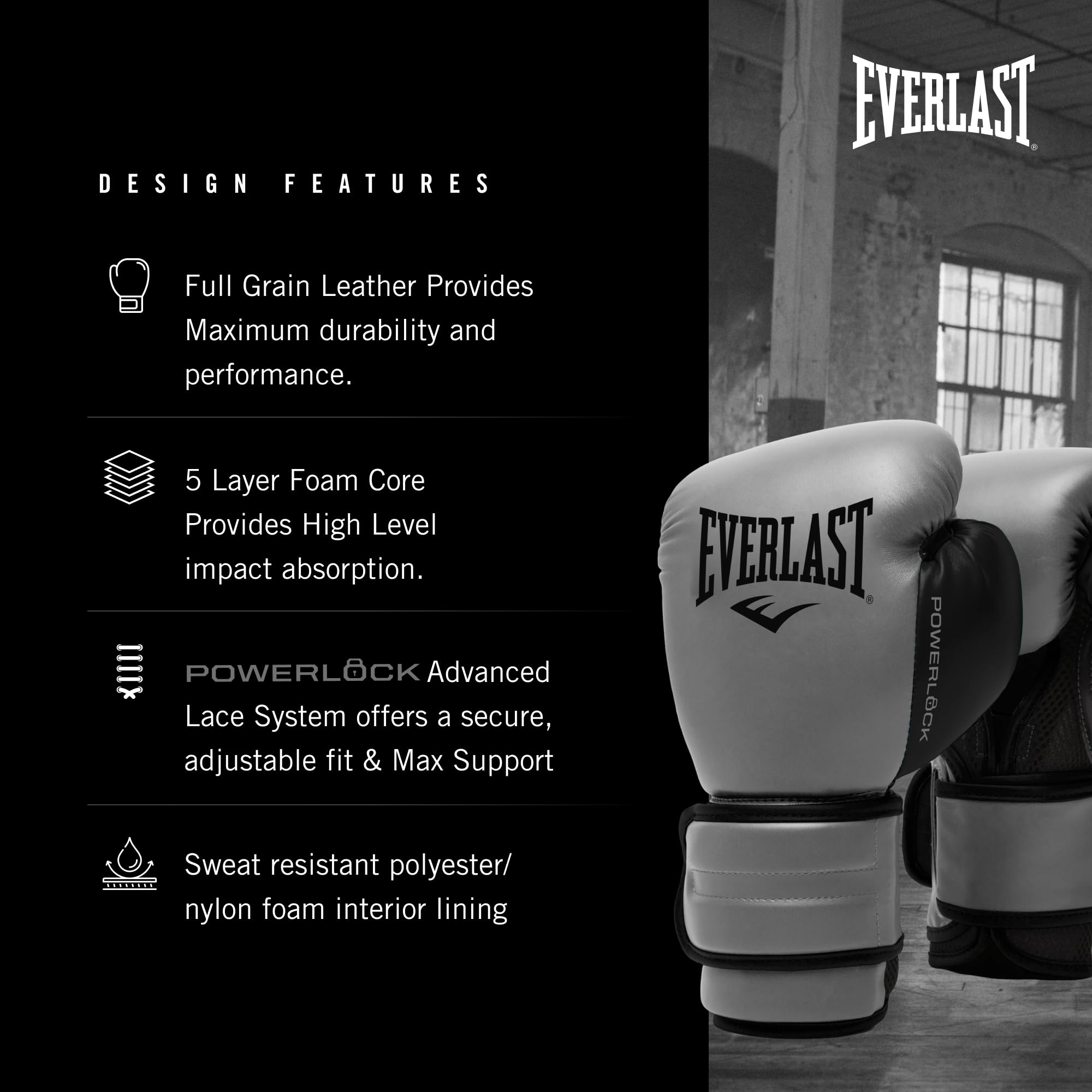 Everlast Powerlock2 Boxhandschuhe 14oz Weiß/gold | Professionelle Trainingshandschuhe Für Boxen & Fitness