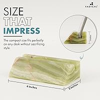 Vista 6 de Radicaln Tarjetero de mármol de ónix verde de 4 pulgadas, hecho a mano, para escritorio de oficina, perfecto para tarjetas de identificación