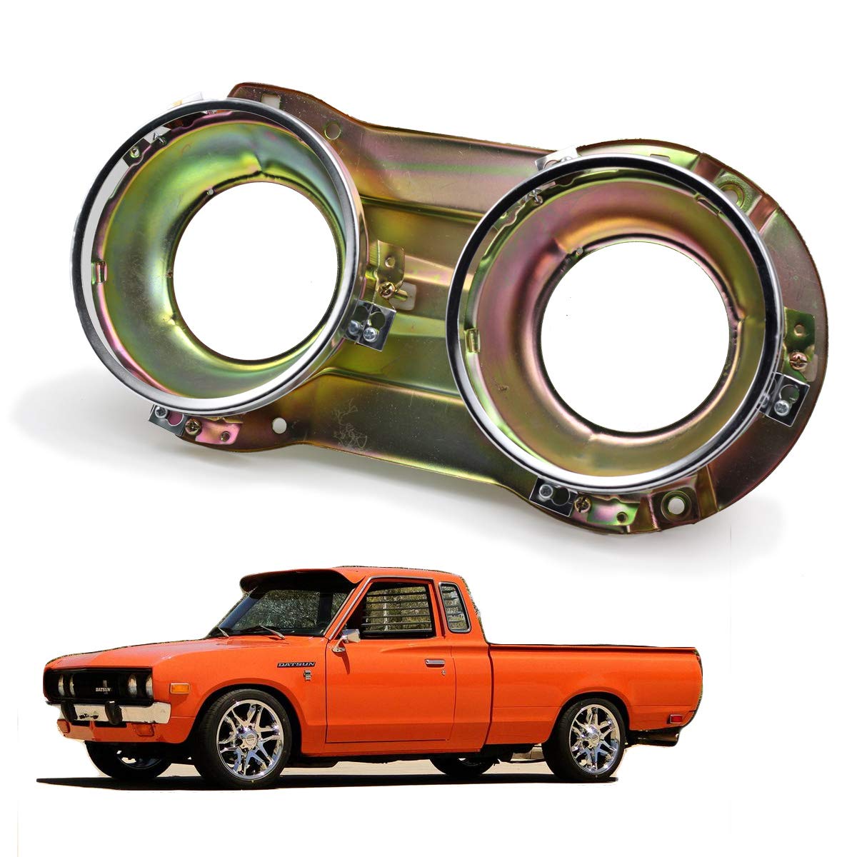 RH Right Side Frame Head Lamp Light Housing Bucket Chrome for Datsun Pickup 620 1972-1979