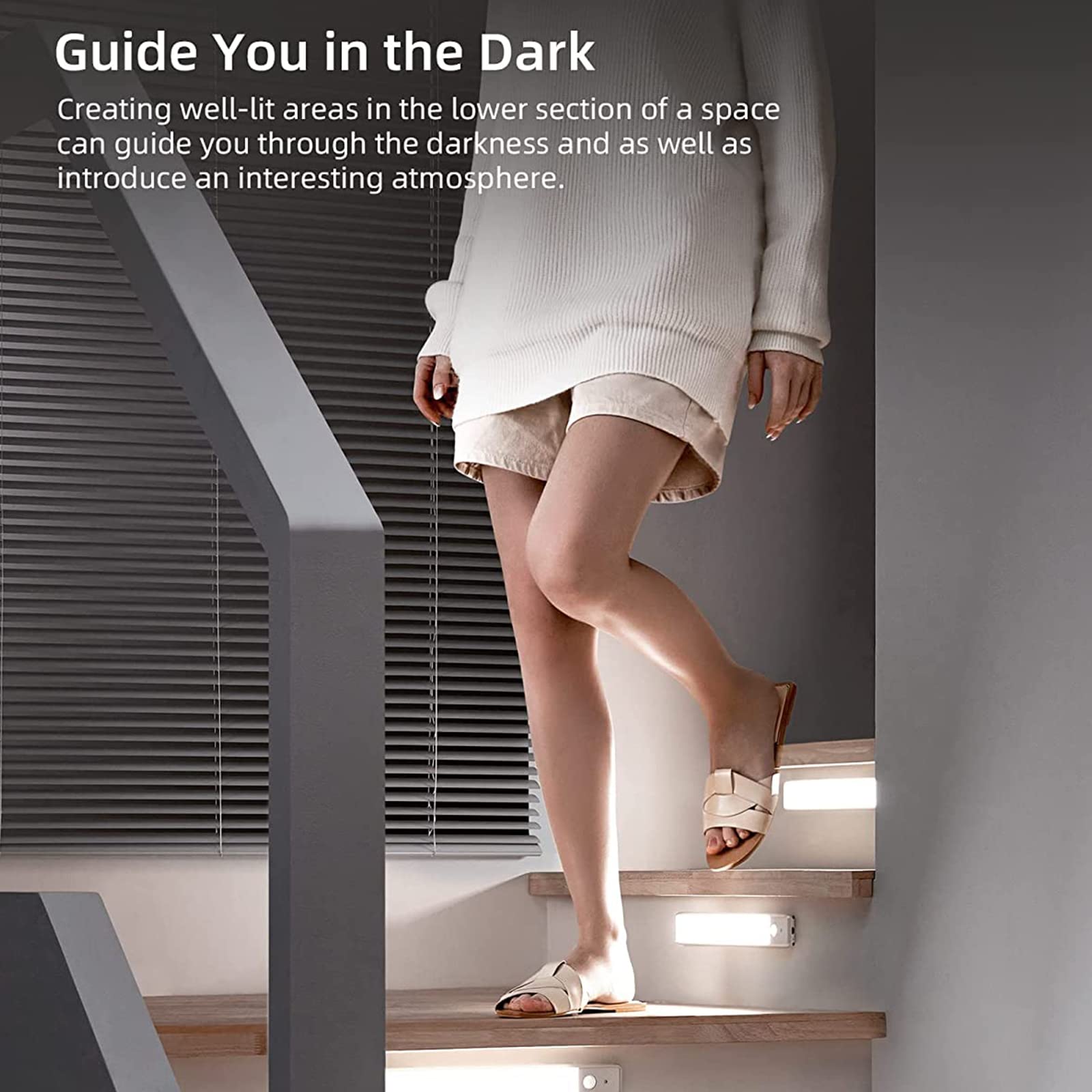 Luce Sottopensile Cucina Regolabile LED Luci Armadio Con Sensore Di Movimento Ricaricabile Luce Notturna Interna Lampada Per Illuminare Cucina, Sottoscala, Cantina, Corridoio,Bianca,20cm