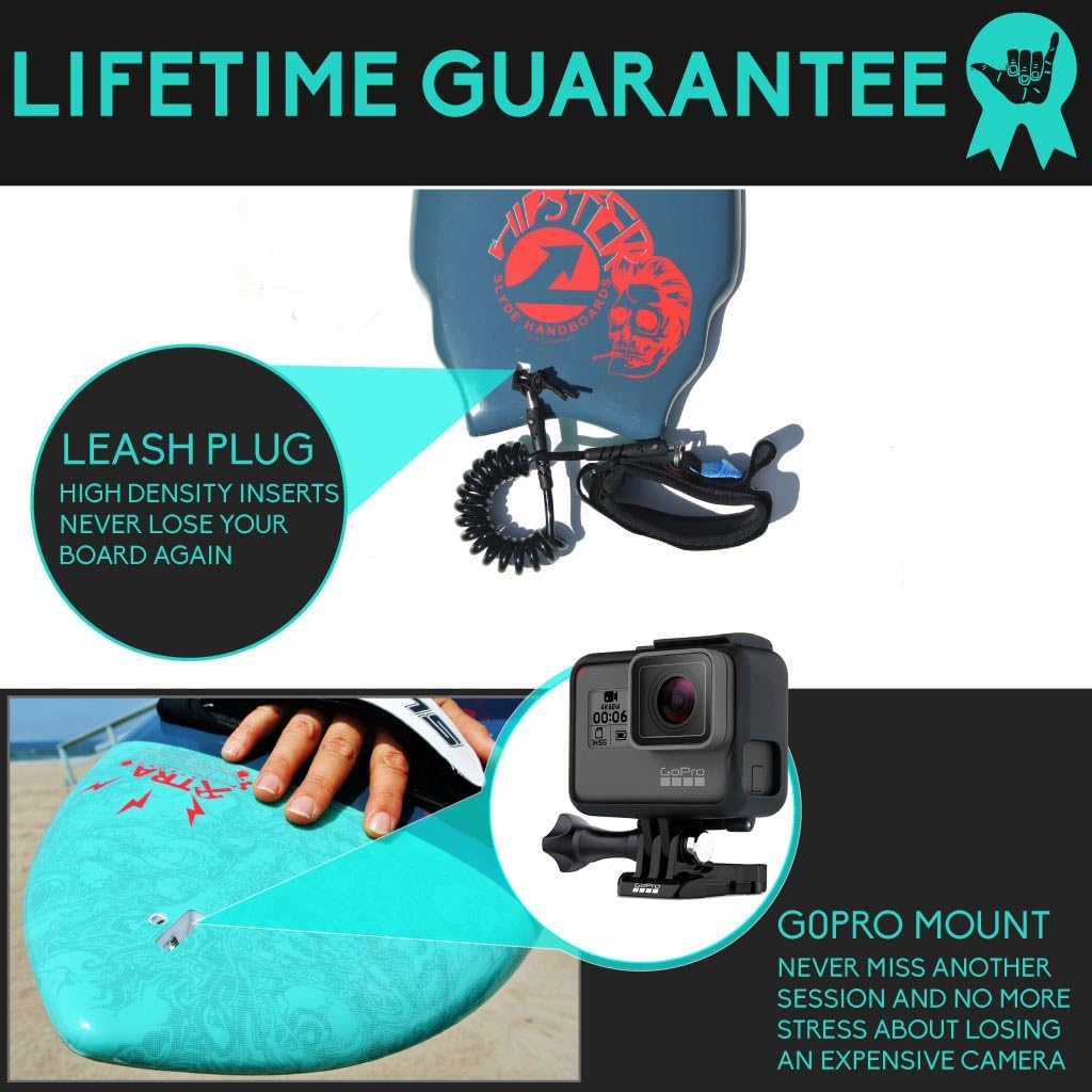 SLYDE Hipster Wedge Body Surfing handboard/Handplane with Embedded Camera Attachment, Leash Plug and Adjustable handstrap (Blue,Green,red) : Sports & Outdoors