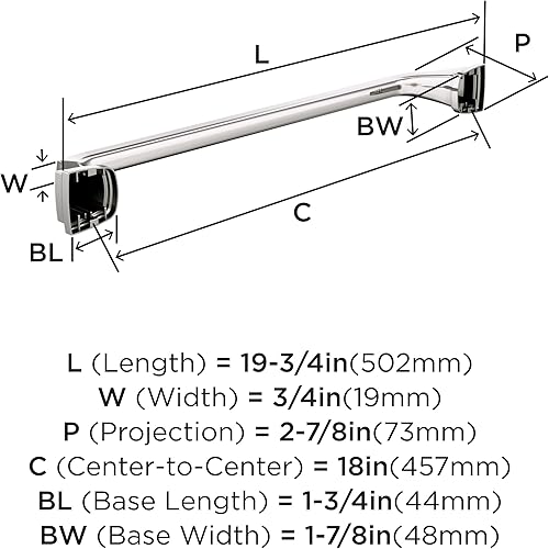 Vista 54 de Amerock BH36034CZ Toallero de bronce champán Toallero de 24 pulgadas (24.016 in) Revitalize Toallero de baño Accesorios de baño