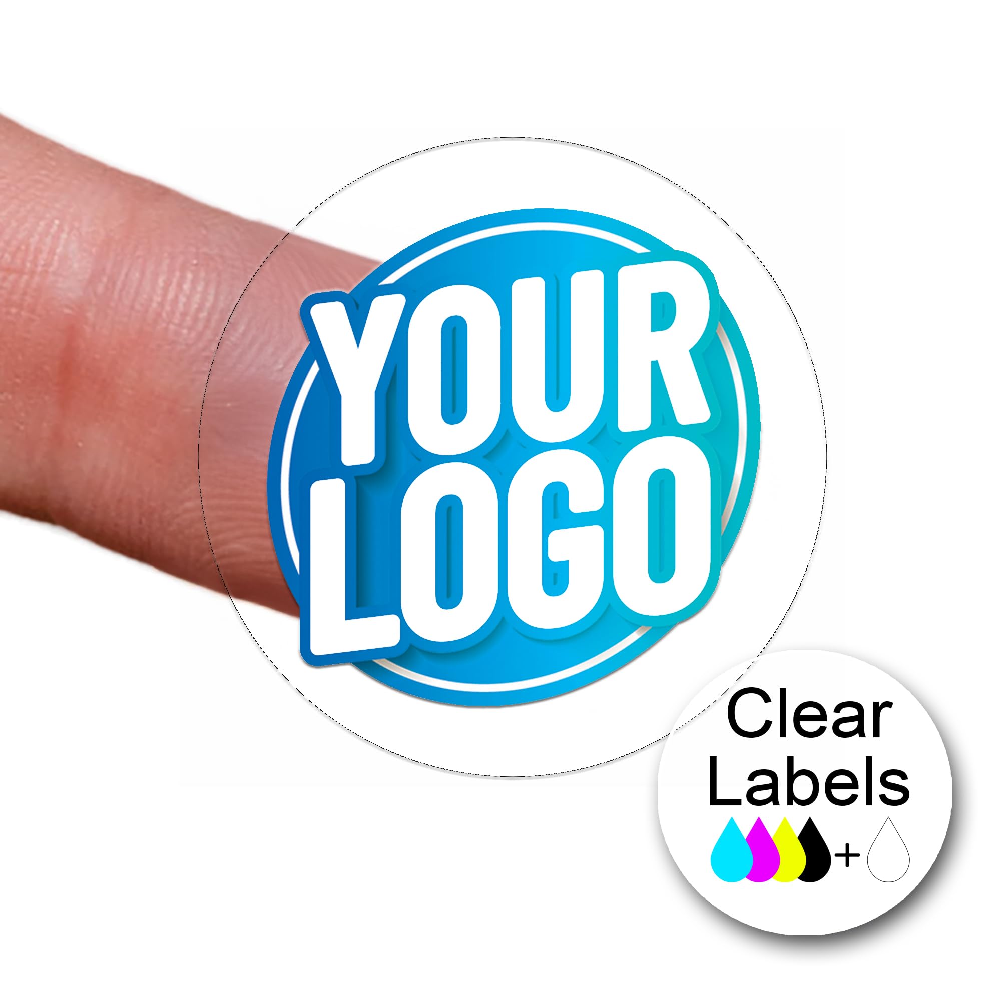 Personalised 37mm Transparent Round Stickers - Custom Business Logo Labels - Circle Label Stickers for Company Branding - Packaging - Thank You Seals… (Transparent Gloss, 1750 Labels (50 Sheets)) — image 1