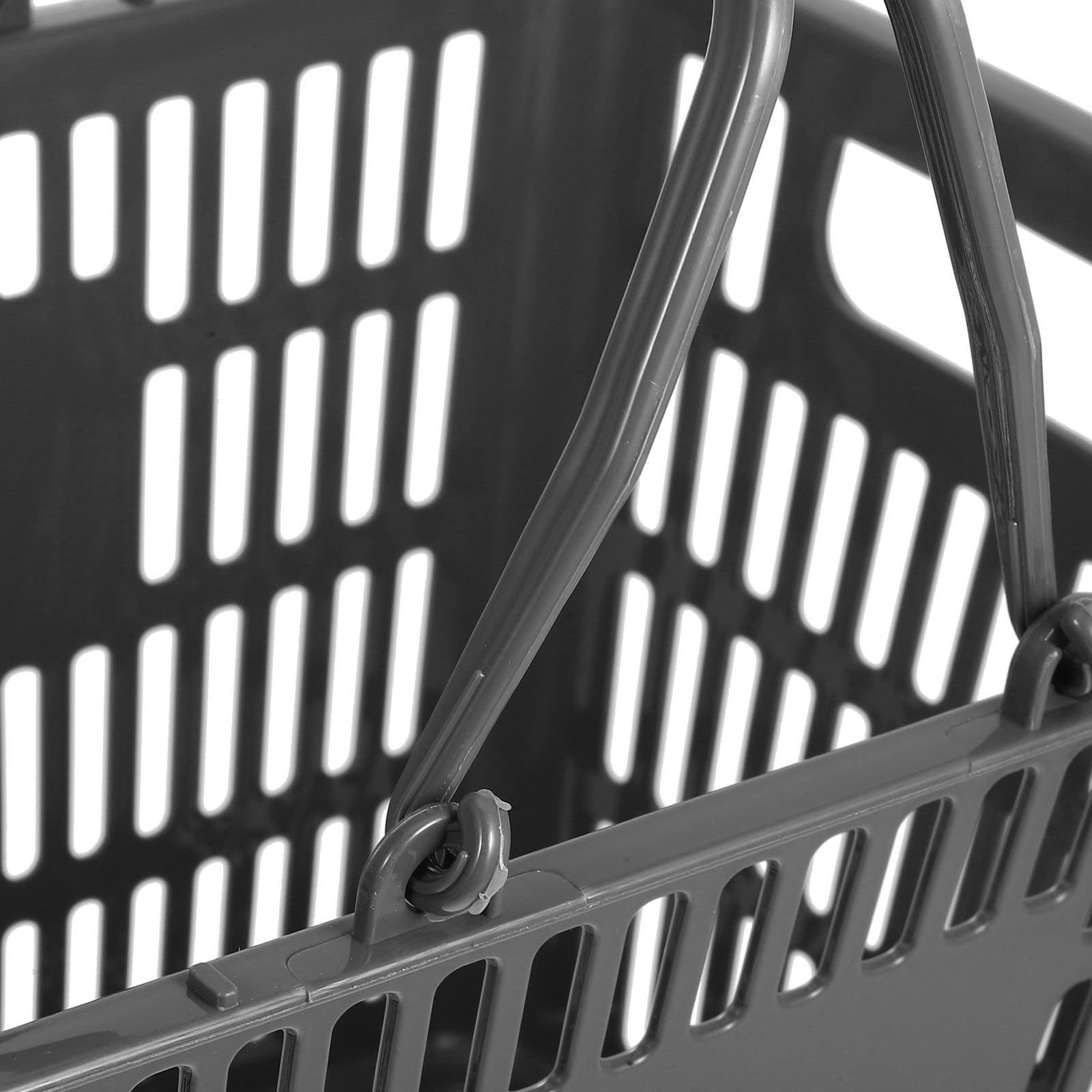 DOITOOL Tragbarer Aufbewahrungskorb aus Kunststoff mit Zwei Klappbaren Griffen Organizer für Badezimmer und Küchenartikel 18 Liter Grau Vielseitiger Einkaufskorb für Supermarkt