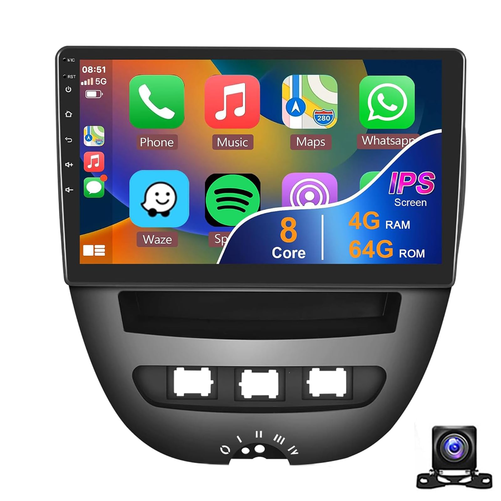 Autoradio pour to-yota Aygo/Peu-geot 107/Ci-troen 107 2005-2014