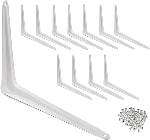 Wideskall - Ménsula de metal para repisas de pared, color blanco, Blanco