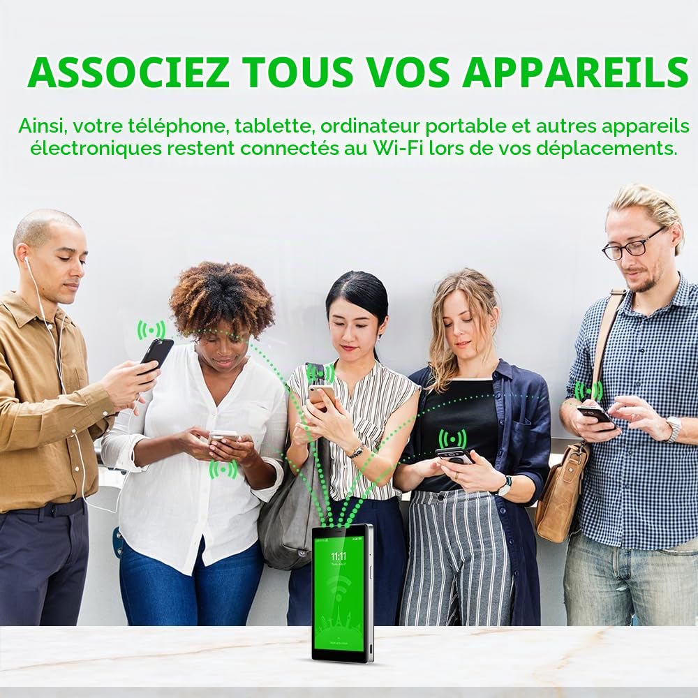 GlocalMe G4 Pro Routeur WLAN Mobile 4G LTE, Hotspot WiFi bi-Bande avec 1GB de données globales et 16GB de données EU+US, Pas Besoin de Carte SIM, Internet en Voyage pour 150+ dans Le Monde Entier