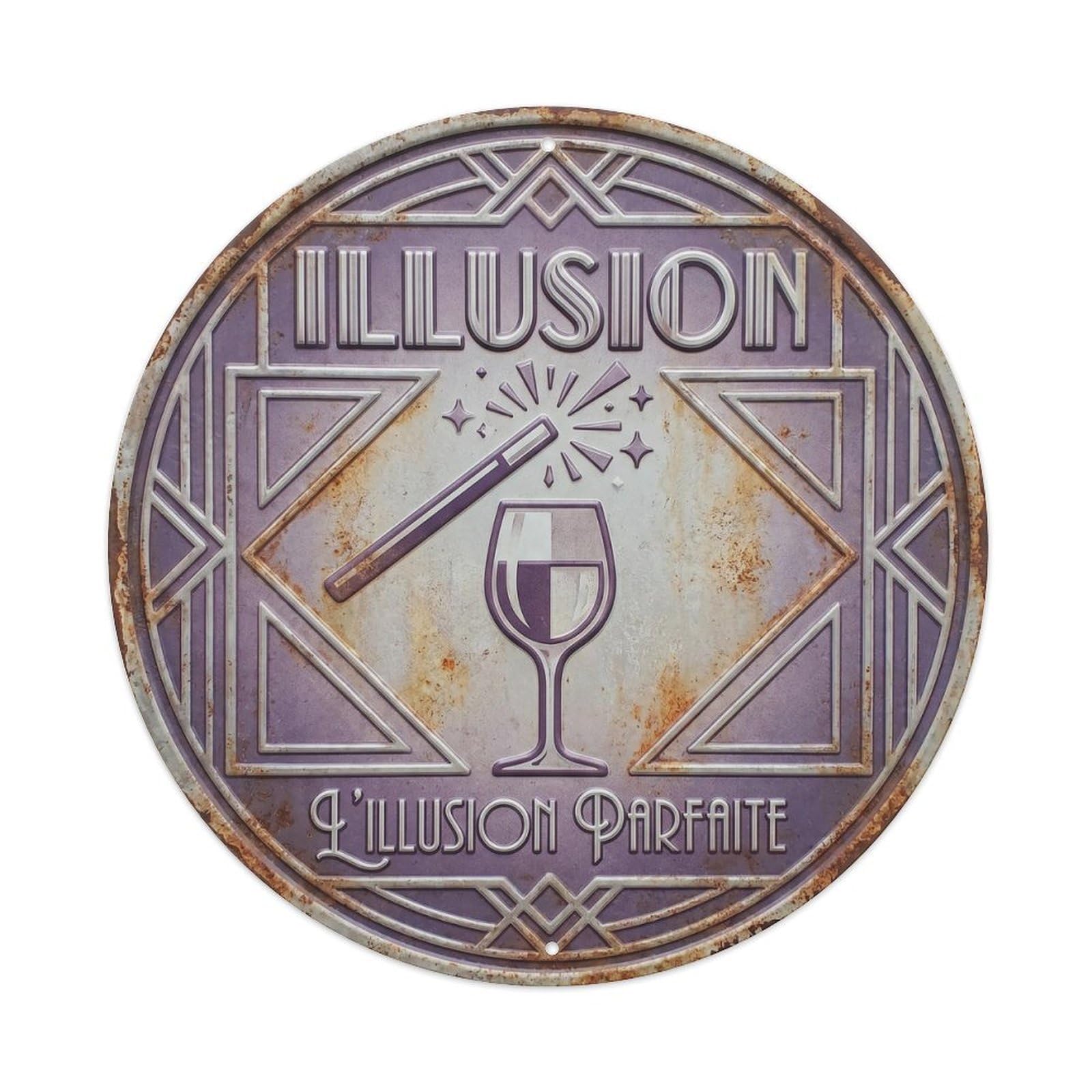 Illusion Humorous Lounge Illusion Metal Tin Sign