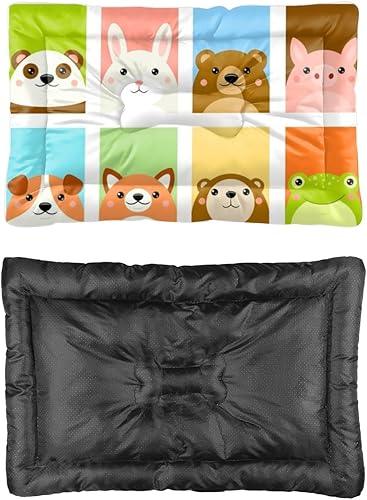 Cat Bed Cute Cartoon Animals XL Pet Beds Foldable Tuff Cargo Dog Bed Non Slip Bottom Cama para Perros Grandes 24 × 18 inch