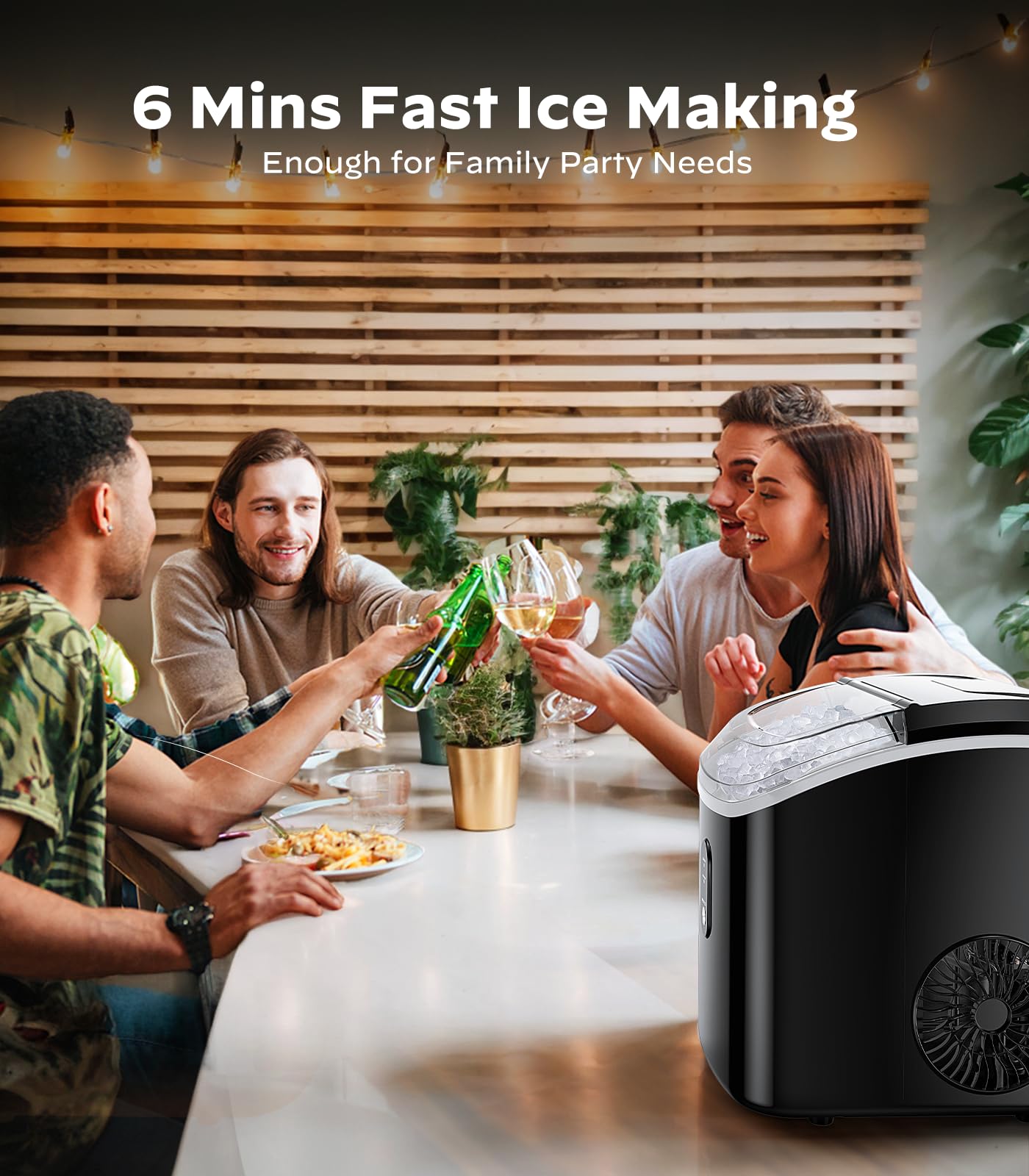 Nugget Ice Makers Countertop, Pellet Ice Machine With Self-Cleaning Function, Nugget Ice Machine Produces 33 Lbs Of Chewable Ice In 24 Hours, Sonic Ice Maker Perfect For Home Kitchens Party Camping on Fridge.com - View 2