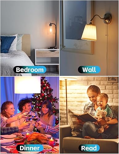 Miniatura 7 de Jensense Edison - Bombillas LED E26 de 6 W, equivalente a 60 W, bombillas LED vintage CRI90+ ST19, bombillas transparentes regulables, 2700 K,