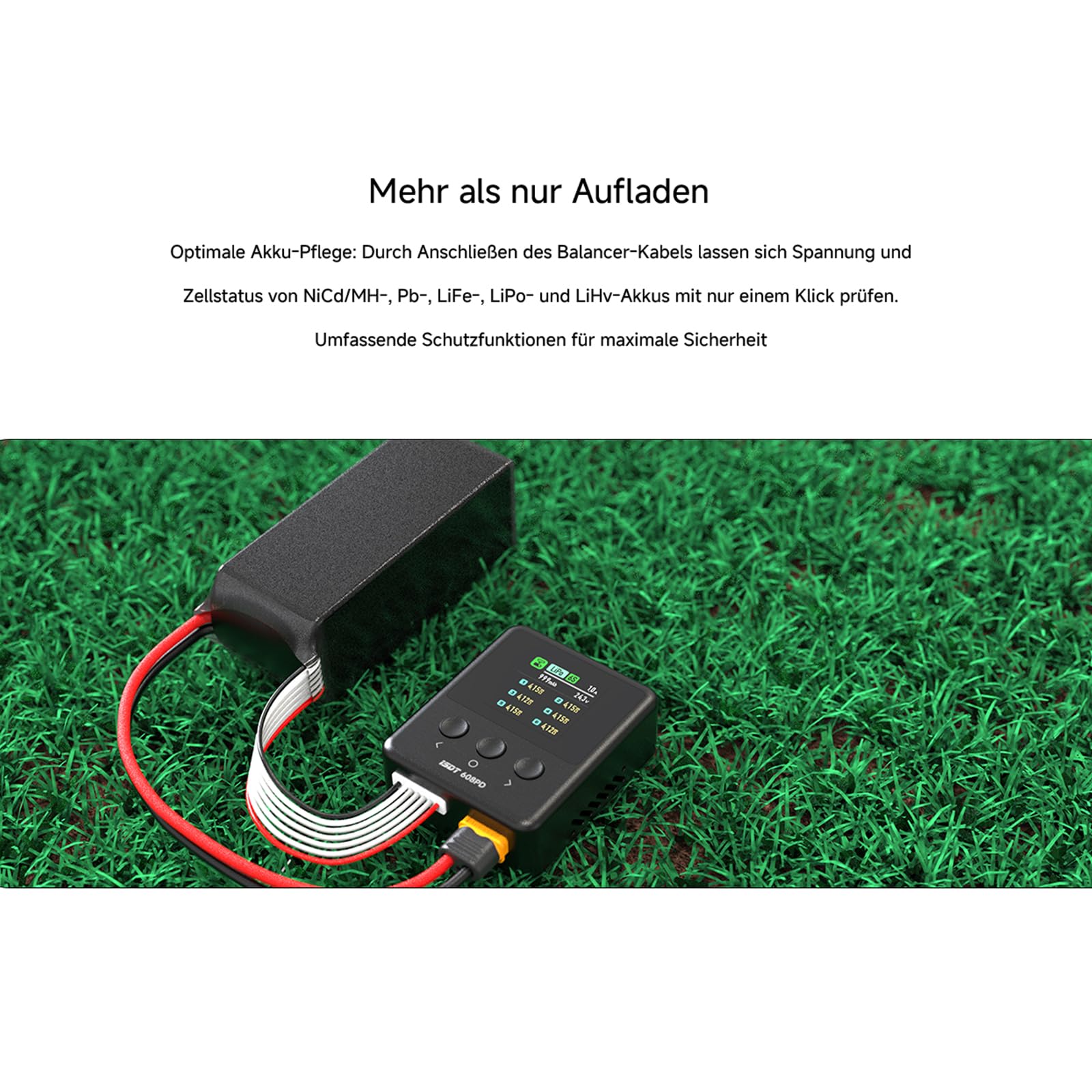 ISDT 608PD Smart Digitales Lipo Ladegerät,DC 240W/10A USB C 100W/5A für RC-Akkus,Universal Balance Discharge Ladegerät für Life/Lilon/LiPo/LiHV (1-6S),NiMH(1-16S),Pb (1-12S) Akkus
