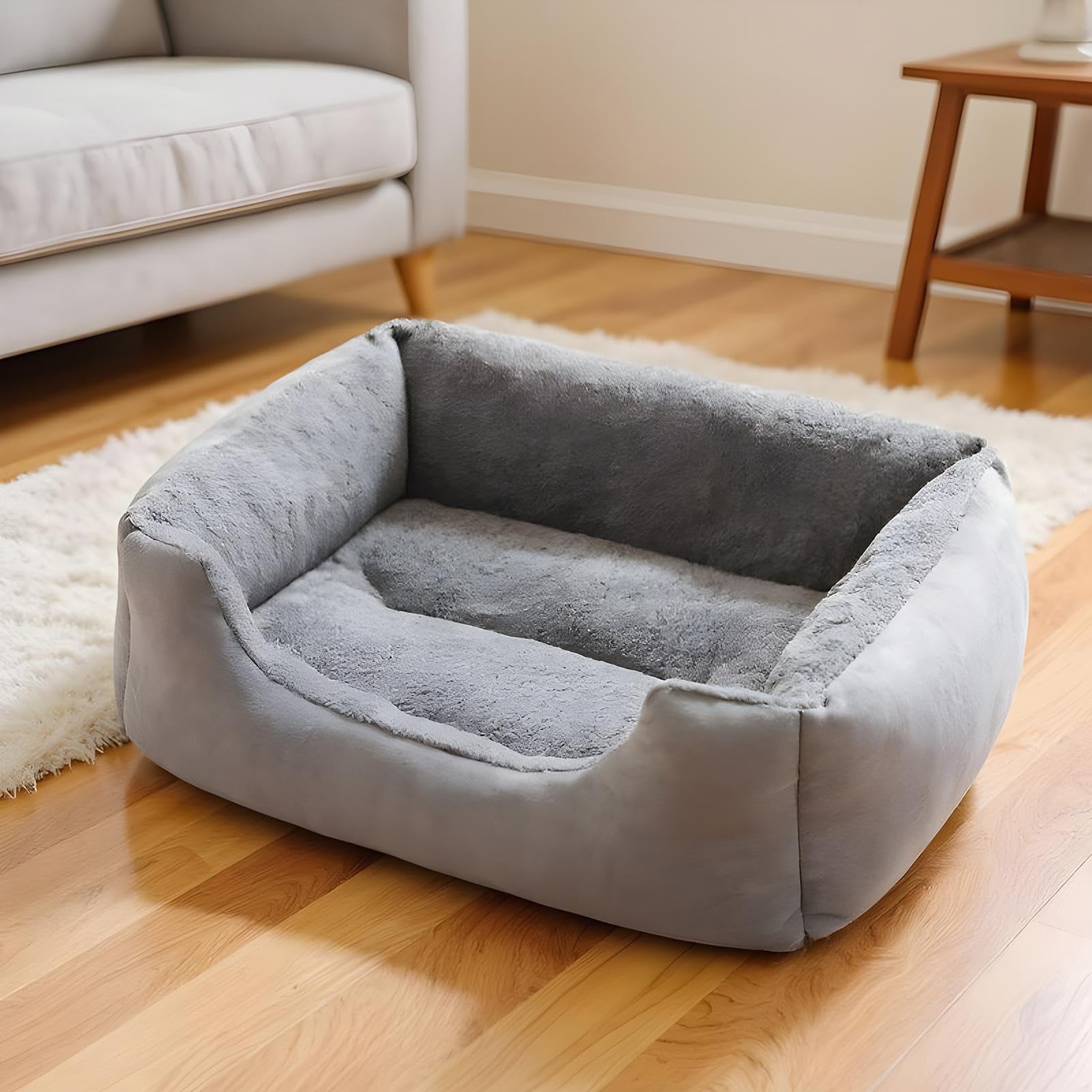 Cama Para Gatos Sofá Cama para Perros de Tamaño Pequeño | Peluche para Cachorros Abrazador Calmante para Dormir y Calentar Sofá para Sala de Estar Dormitorio Perrera Suelo Jaula