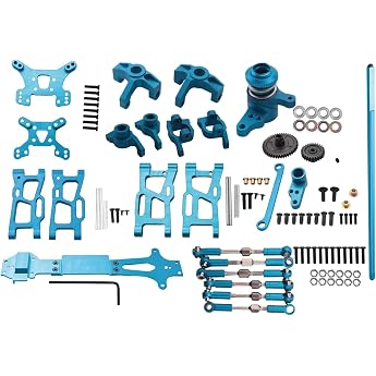 For 114 144001 RC Car Full Upgrade Parts Metal C Seat Steering Cup Swingarm Central Drive Shaft Blue
