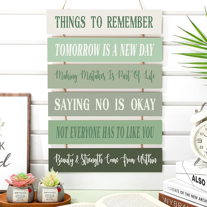 Decoración de pared con frases motivacionales en madera miniatura 2