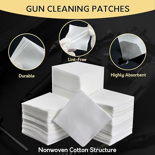 Miniatura 9 de 1800900 parches gruesos de limpieza de armas, parches de pistola sin pelusa de 0.354 in, parches de limpieza de calibre cal de 38-.45 para armas de