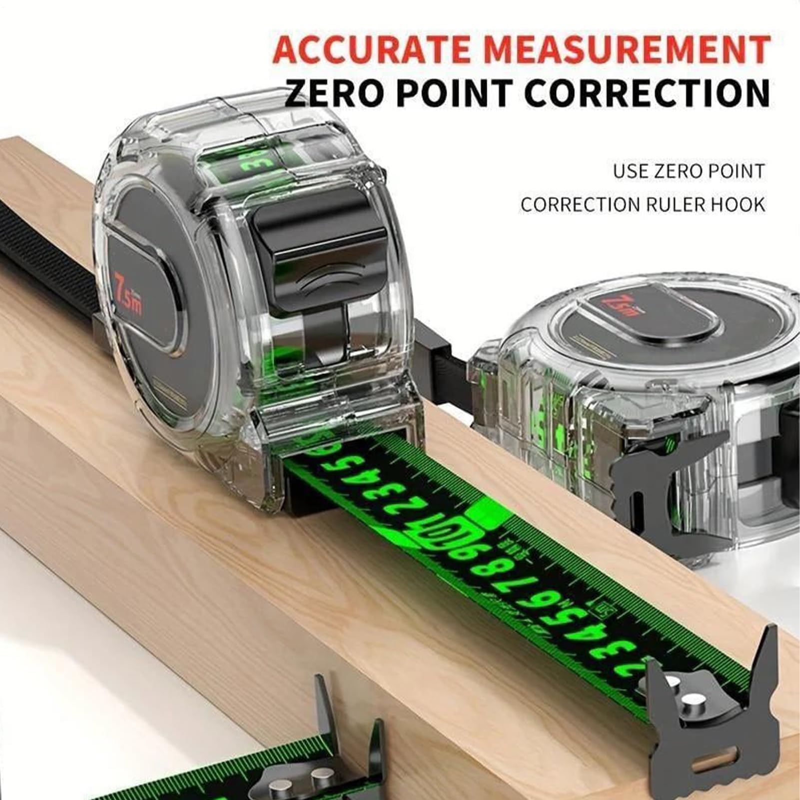 Metro a nastro, nastro di misurazione retrattile, strumento portatile per righello della distanza, design compatto in ABS, versatile per applicazioni edili e ingegneristiche