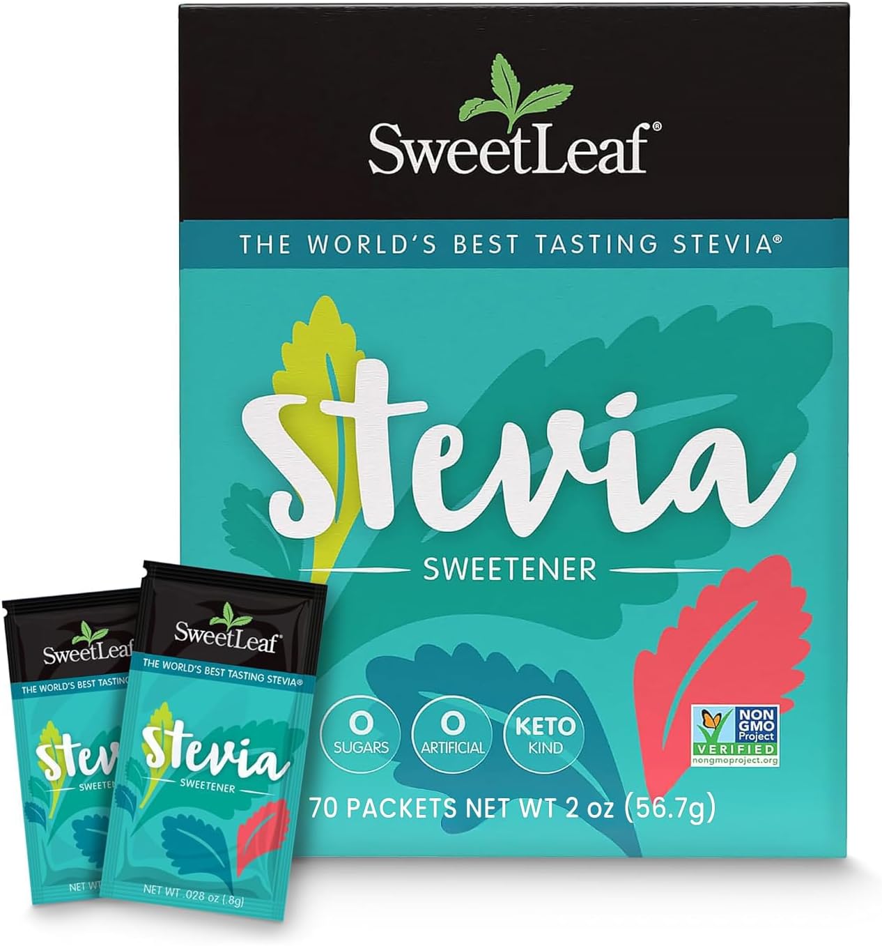 SweetLeaf Natural Stevia Sweetener, 70 Count