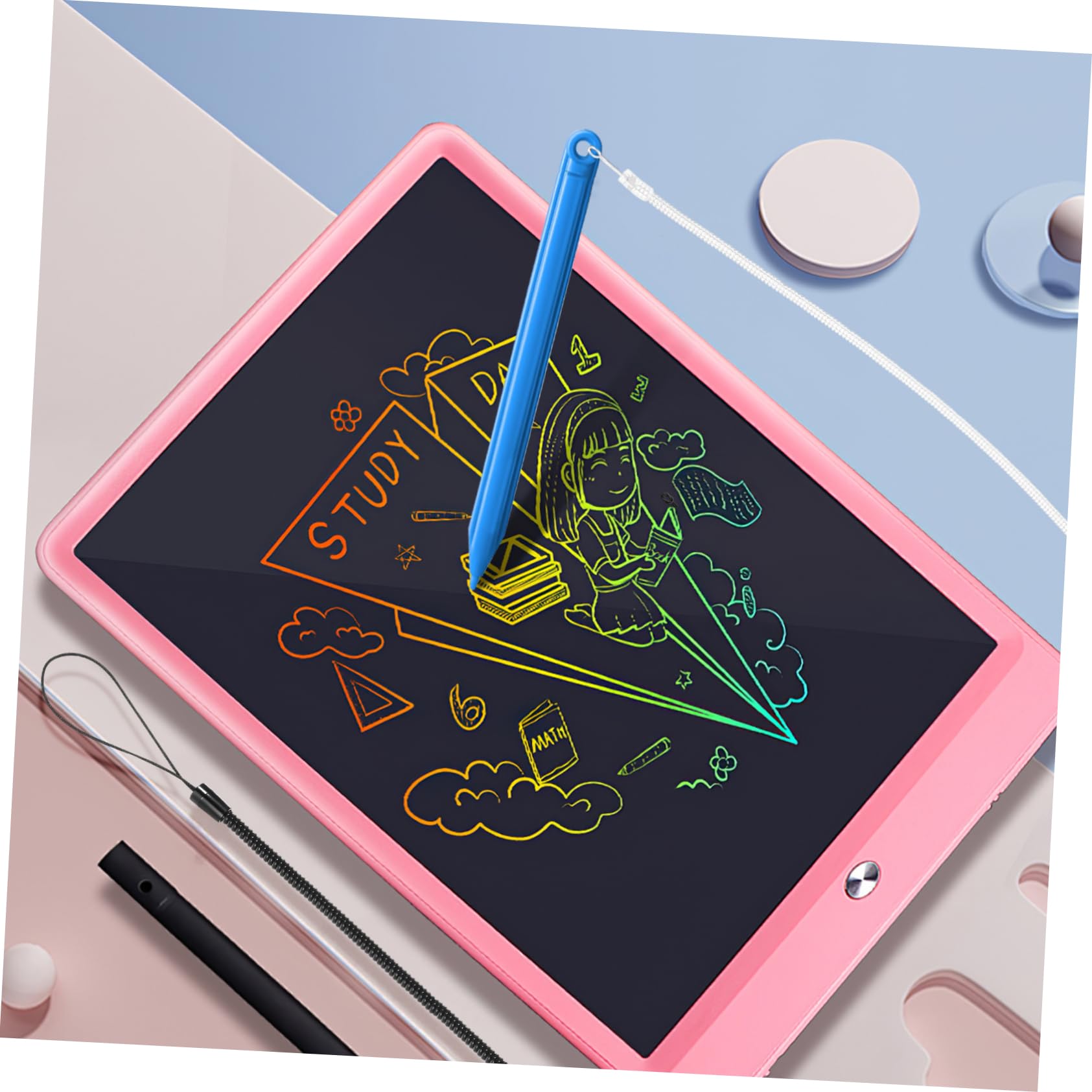 BELLIFFY Spring Cord Lanyard for Stylus Pen 8 Pack Pen Leash Wrist Strap Retractable Cord